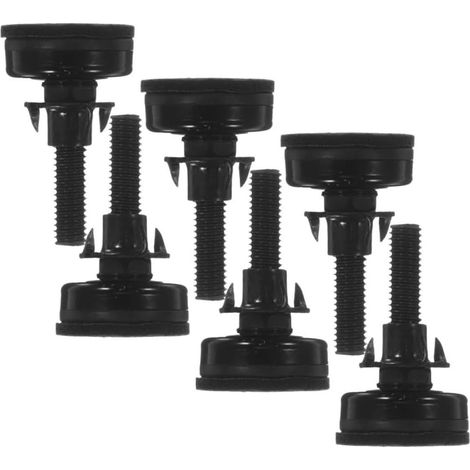 Niveleur de Meubles Réglable Noir 6 Pièces pour Mobilier et Établi Acier au Carbone, Pp et Feutre, Écrous et Boulons en T, Patins Antidérapants (1/5)