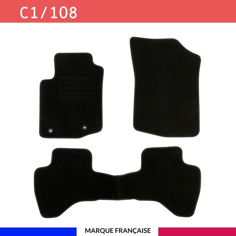 Tapis de voiture - Sur Mesure pour C1 / 108 (dès 2014) - 3 pièces - Tapis de sol antidérapant pour automobile (1/4)