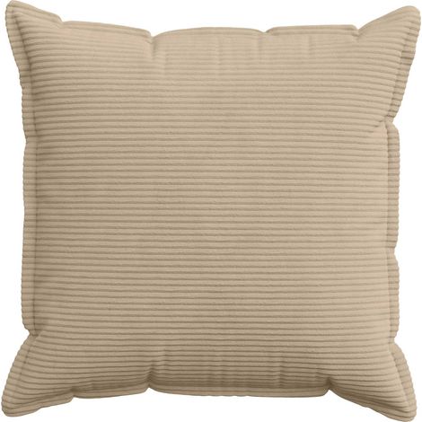 Lot de 6 housses de coussin décoratives pour salon en velours côtelé taupe 70 x 70 cm (1/5)
