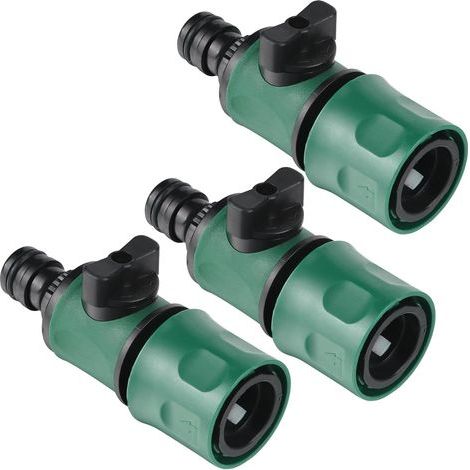 3-teiliger Gartenschlauchverbinder mit Steuerventil, 16-mm-Schnellkupplungen für 1/2-Zoll-Wasserschläuche, Schlauchstartverbinder (1/5)