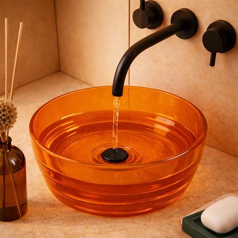 Exagonshop Lavabo 40 cm ciotola da appoggio Ischia in resina