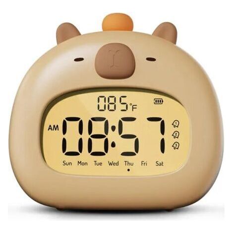 Horloge électronique - LED Silencieux - Réveil à commande vocale - Batterie rechargeable - Design contemporain (1/5)