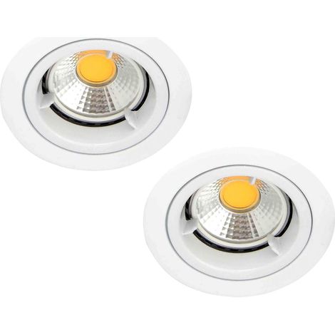 Litecraft Recessed Downlight Fire Rated Fixed Spotlight in White - 2 Pack (1/2)