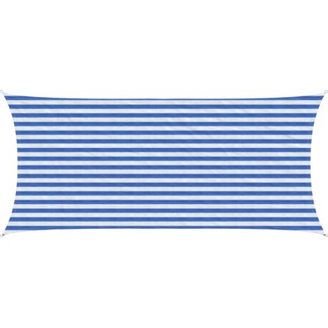 Sunshade Sail Blue and White 2 x 4 m HDPE vidaXL