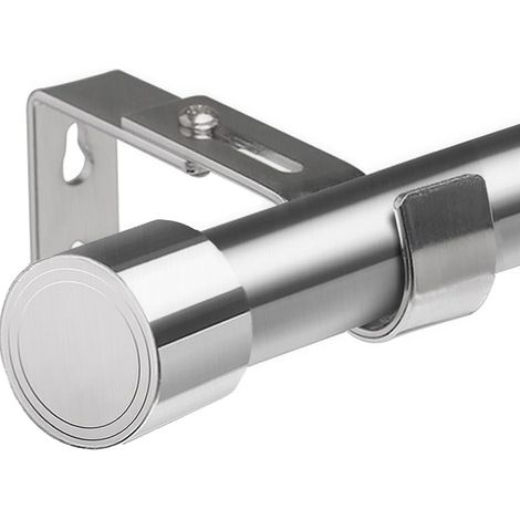 Tringle rideau argent tringle à rideaux barre à rideaux extensible avec supports pour chambre, salon, cuisine(84-150CM Φ25mm) (1/5)