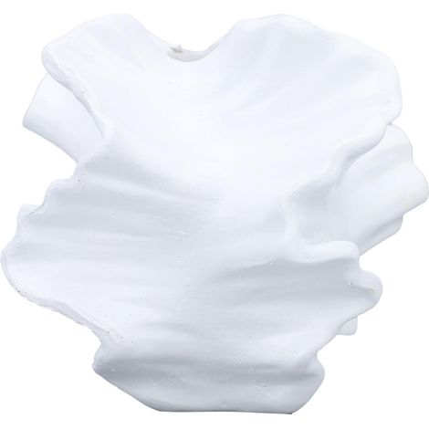 Vase en résine blanc design floral texture coquille style nordique moderne décoration intérieure bureau salon sculpture légère 8cm (1/5)