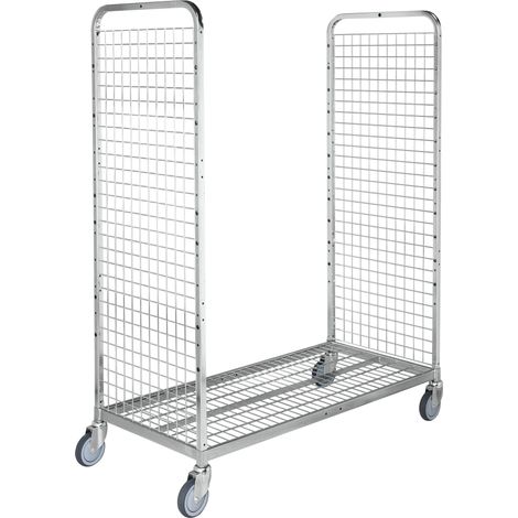 Kongamek Kommissionierwagen verzinkt 900x625x1230mm 2 Gitterwände mit Gummibereifung ohne Bremse