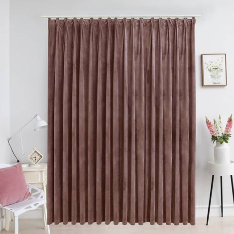 Rideau occultant,Décoration Chambre Fenêtre,Rideau Thermique Isolant avec crochets Velours Rose antique 290x245 cm GDSVW19121 (1/5)