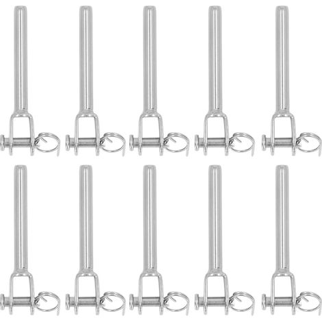 Raccord d'extrémité de mâchoire en acier inoxydable 316, 10 pièces, résistance à la rouille, à la Corrosion, câble métallique de 3mm, gréement (1/5)