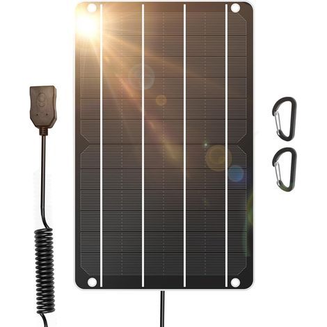 Panneau solaire 6 W, mini panneau solaire USB 5 V/1 A, module monocristallin étanche IP67, kit de panneau solaire DIY avec matériau PET, adapté pour smartphone, petit ventilateur, caméra de sécurité (1/5)