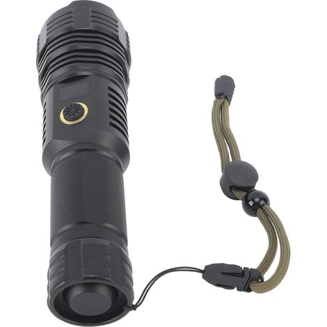 Lampe torche LED ultra-lumineuse XHP70 LED rechargeable USB-C avec affichage numérique pour une utilisation en extérieur (1/5)