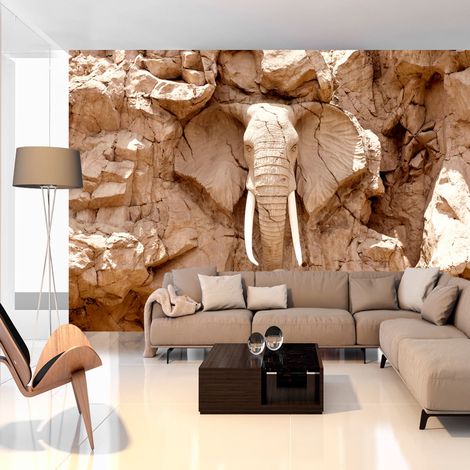 Fotomurale adesivo - Stone Elephant (South Africa) - 196x140 (1/4)