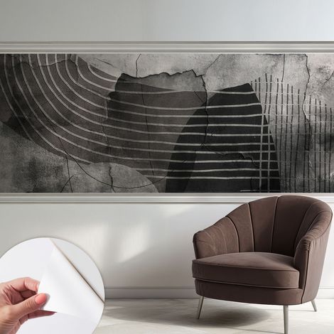 Papier peint adhésif décoratif pour salon chambre et cuisine Facile à poser avec colle Lignes abstraites 250x104 cm (1/5)