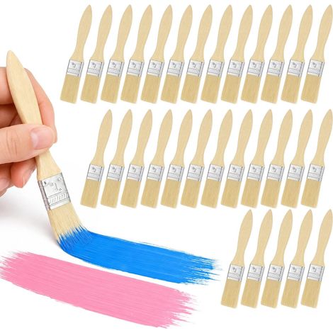 Lot de 30 Pinceaux Plats, 25mm Pinceau Peinture Vernis Bois (1/5)