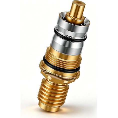 Unité de contrôle de température 1/2", laiton, avec arrêt intégré et filtre anti-saleté, cartouche thermostatique compatible avec , Automatic 2000, Chiara, pour thermostat de douche (1/5)
