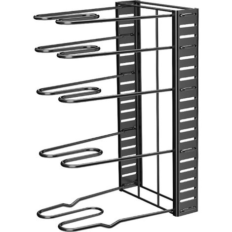 Organiseur de cuisine extensible en acier multi-couches avec couvercle de poêle, étagère de rangement pour économiser de l'espace, design réglable pour armoires de cuisine (1/5)