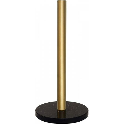 Porte-essuie-tout sur pied avec base en marbre pour cuisine et salle de bain(Or brossé, base noire) (1/5)