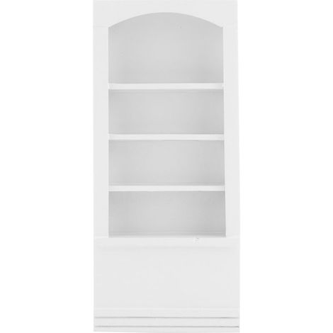 Bibliothèque miniature en bois pour maison de poupée à l'échelle 1:12, accessoire de jouet (blanche) (1/5)
