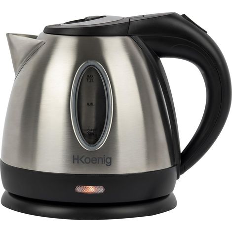 Bouilloire électrique 1,2L Inox BO12 compacte pratique 1630 W, Verre gradué avec Niveau d'Eau Visible, Ebullition Chauffage Rapide, Lavable, Témoin lumineux, Socle 360° (1/5)