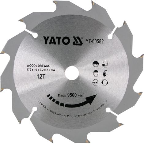 Lame de scie en carbure 170 x 16 mm, 12 dents