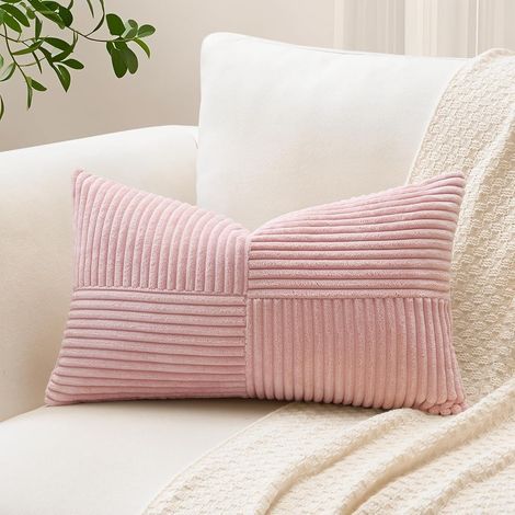 Cord-Kissenbezug, Kreuzstreifenmuster, dekorative Kissenbezüge, Patchwork, dekorativer Kissenbezug, Kissenbezug für Wohnzimmer