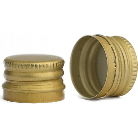 100 tapones para botellas de 28 mm, color dorado, de aluminio (28x18 mm). (1/5)