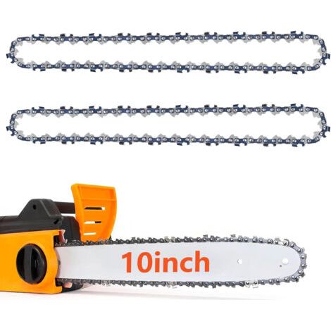 Lot de 2 chaînes de tronçonneuse 3/8" LP Pas 0,050" (1,3 mm) pour barre de 25 cm, 40 maillons d'entraînement – Chaîne de tronçonneuse à faible retour, chaîne de rechange compatible avec plus et