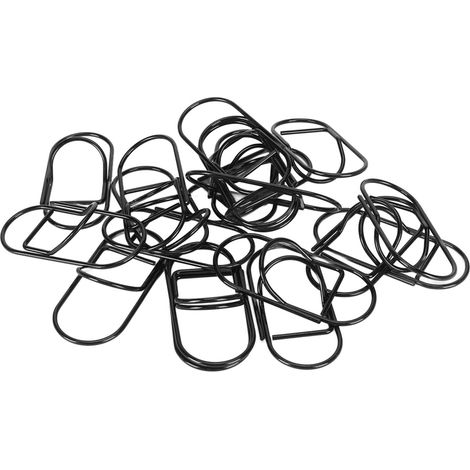 20 Trombones décoratifs noirs, grands, gainés plastique, fil métallique polyvalent, trombones mignons pour bureau, école, maison, lot de 20 pièces (1/5)