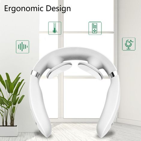 Tragbares Nackenmassagegerät – Wärme, 3D-Tiefengewebsmassage, wiederaufladbar, Nacken- und Schultermassagegerät (weiß) (1/5)