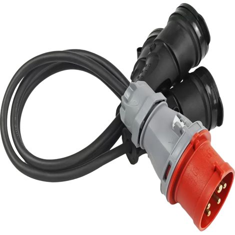 Adaptateur CEE 16A 400V Vers 3x230V - Cable En Caoutchouc 0.5M - Pour Chantier Et Extérieur - 1 Pièce