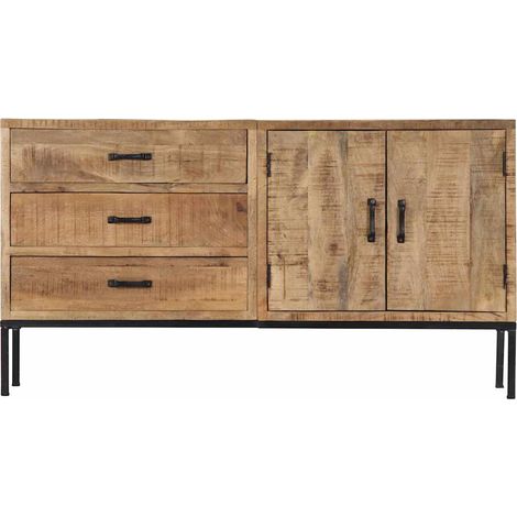 Maison Exclusive - Credenza 140x35x75 cm in Legno Massello di Mango (1/5)