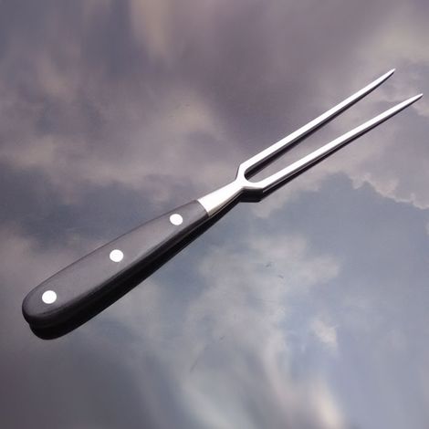Fourchette de Cuisson en Acier Inoxydable avec Manche en Bois, Antiadhésive pour Grillades et Barbecue