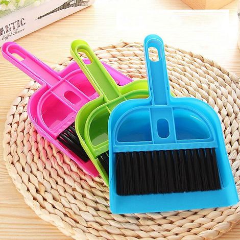 Balai de bureau, brosse de nettoyage, pelle à poussière, mini balai à main, balai souple pour sols (1/4)