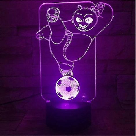 Lampe de chevet LED 3D Kung Fu Panda Football à changement de couleur