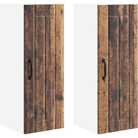 Maison Exclusive - Meuble mural LUCCA 2 pcs Bois ancien 30 x 31 x 80 cm (1/5)