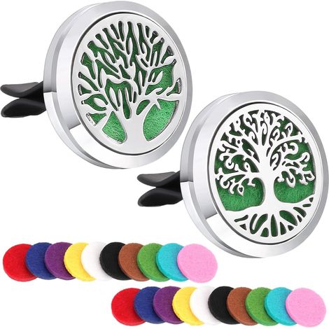 Aroma-Diffusor fürs Auto – 2-teilig – Lebensbaum-Design – Magnetischer Lüftungsschlitzclip – Aromatherapie für Auto und Büro (1/5)