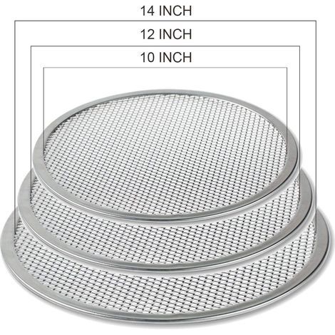 Pizzarost, nahtloser 3-teiliger Pizzarost aus Aluminium, antihaftbeschichtetes Backblech, Küchenutensil, geeignet für Backöfen und Grills, 10 Zoll, 12 Zoll und 14 Zoll. (1/5)