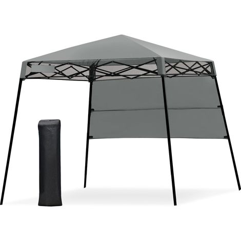 Tonnelle pliante 182 x 182 x 210 cm protection UV 99% et imperméable style extérieur en tissu gris