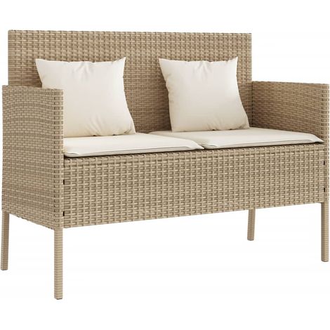 Banc de jardin,Banquette de jardin,Chaise avec coussins beige résine tressée CFW66117 (1/5)
