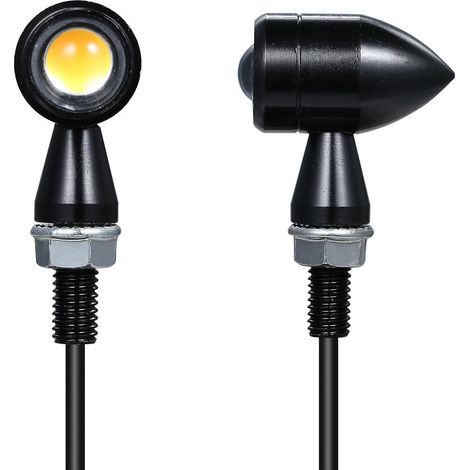Clignotants LED Vintage Mini Moto Noir Forme Balle Indicateur (1/5)