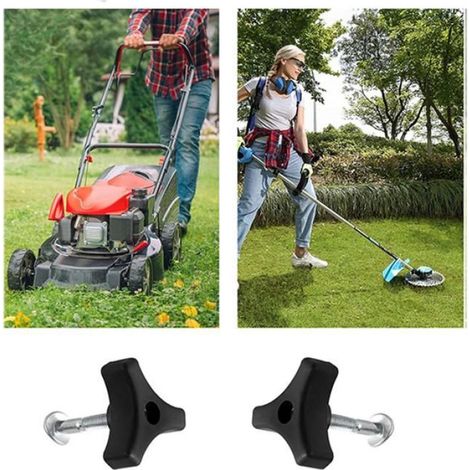 Kit Tondeuse À Gazon - Poignée Main Courante Universelle - Lames Rechange Bac Ramassage Roues - 5 Pièces (1/5)