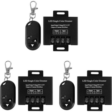 Controlador de atenuación LED de un solo canal 3X 30A con control remoto inalámbrico RF de 3 teclas para tiras de luz LED de un solo color 5050 3528