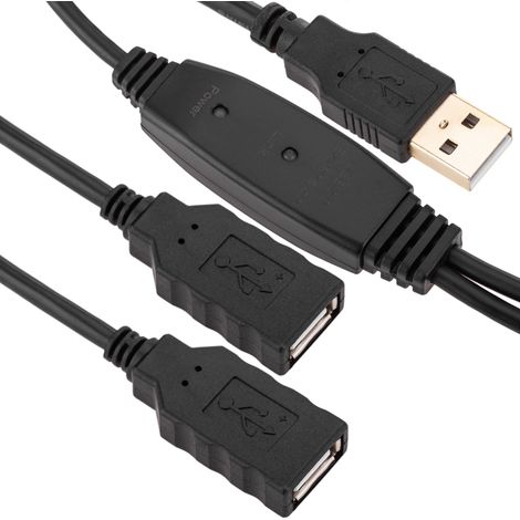 BeMatik - Rallonge USB 2.0 Cable AM - 2xAH (10m) (1/5)