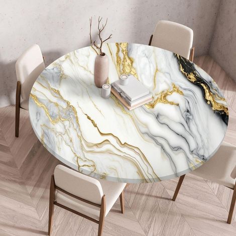 Housse de table élastique Ronde 90cm Lavable avec élastique pour table de jardin