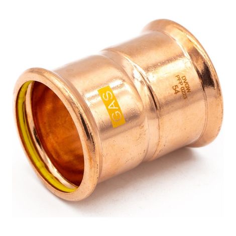 PrimaPress 54mm Copper Pressfit Gas Coupler - WRAS Approved (1/2)