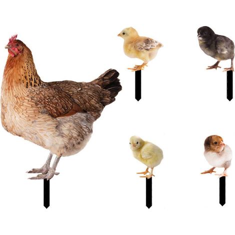 Coq décoratif en métal pour jardin, piquet extérieur ornemental, poule animal décoration, 3 pièces.