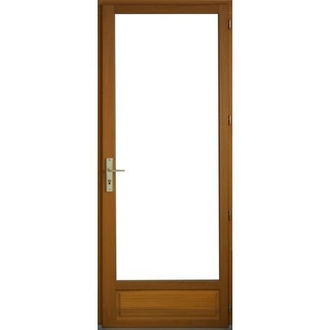 Gd Menuiseries – Porte-fenêtre en meranti 1 vantail H205 x L80 cm – Isolation thermique – Sens d'ouverture tirant droit – Vitrage isolant 4/16/4 (1/5)