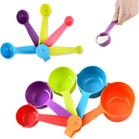 10er-Set Regenbogen-Messlöffel, Messbecher und -löffel, Messlöffel-Sets, BPA-freie Messlöffel aus Kunststoff, Messlöffel aus Kunststoff zum Kochen und Abmessen (1/5)