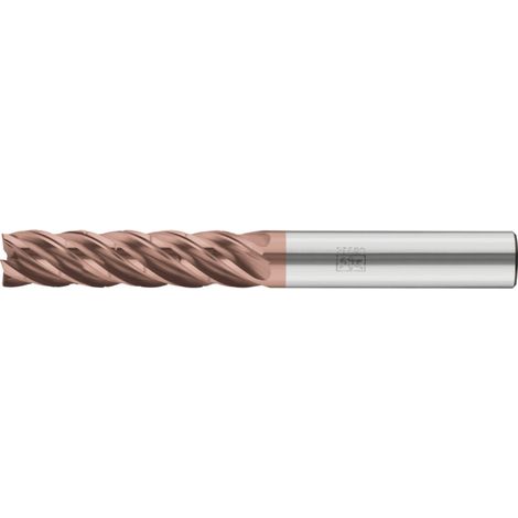 PFERD TOOLS VHM-Fräser Ø8mm, 5 Schneiden, mit Spanteiler, 4xDC, Radius 0,5mm, AlTiN / TiSiXN beschichtet, Schaft HB, Performance Rostfrei