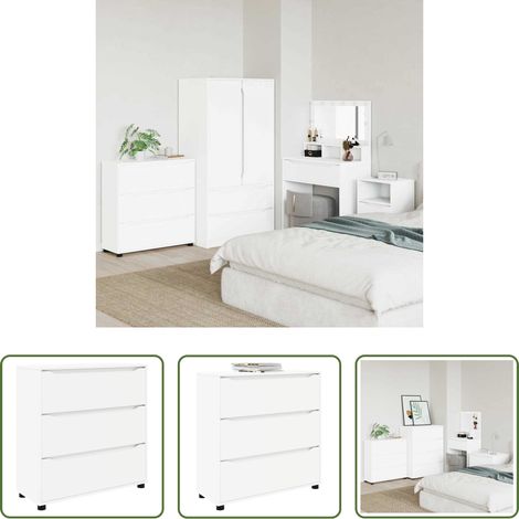 Schrank Weiß - Aufbewahrungsschrank Weiß 80 x 31 x 81 cm Holzwerkstoff (1/5)